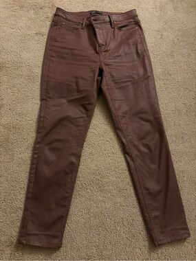Vera Vera Wang  Brown Slim Straight Coated Jeans